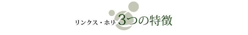 リンクスホリ3つの特徴