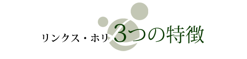 リンクスホリ3つの特徴